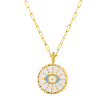 Zodiac Cancer And Evil Eye Reversible Pendant
