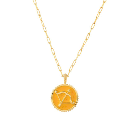 Zodiac Sagittariusand Evil Eye Reversible Pendant