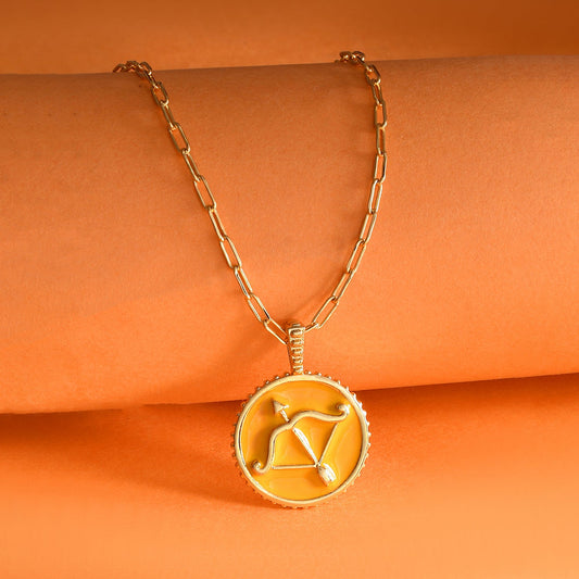 Zodiac Sagittariusand Evil Eye Reversible Pendant