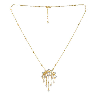 Alpana Sunburst Elegance Pearl Drop Pendant