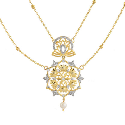 Alpana Lotus Luminance Double Layer Pendant