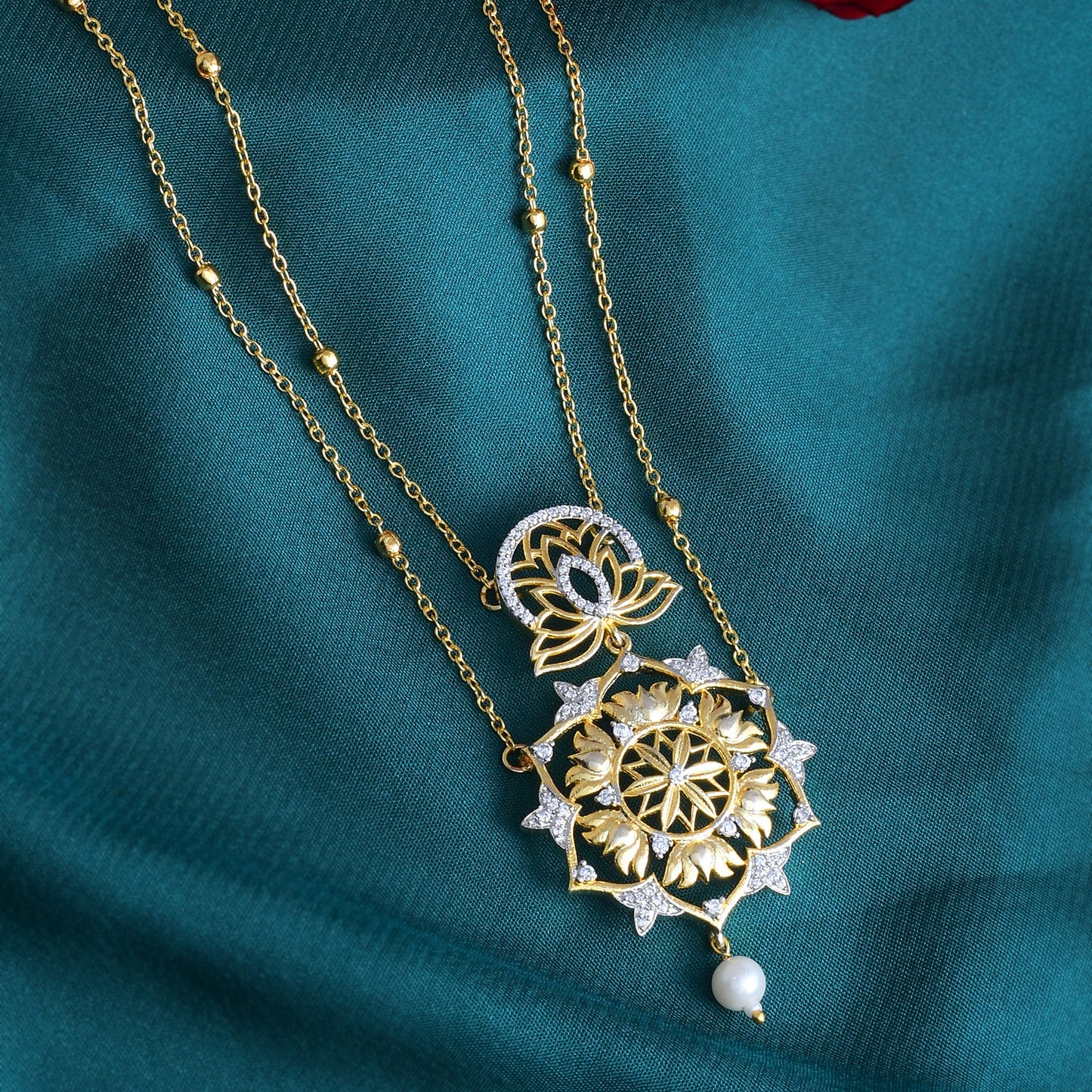 Alpana Lotus Luminance Double Layer Pendant