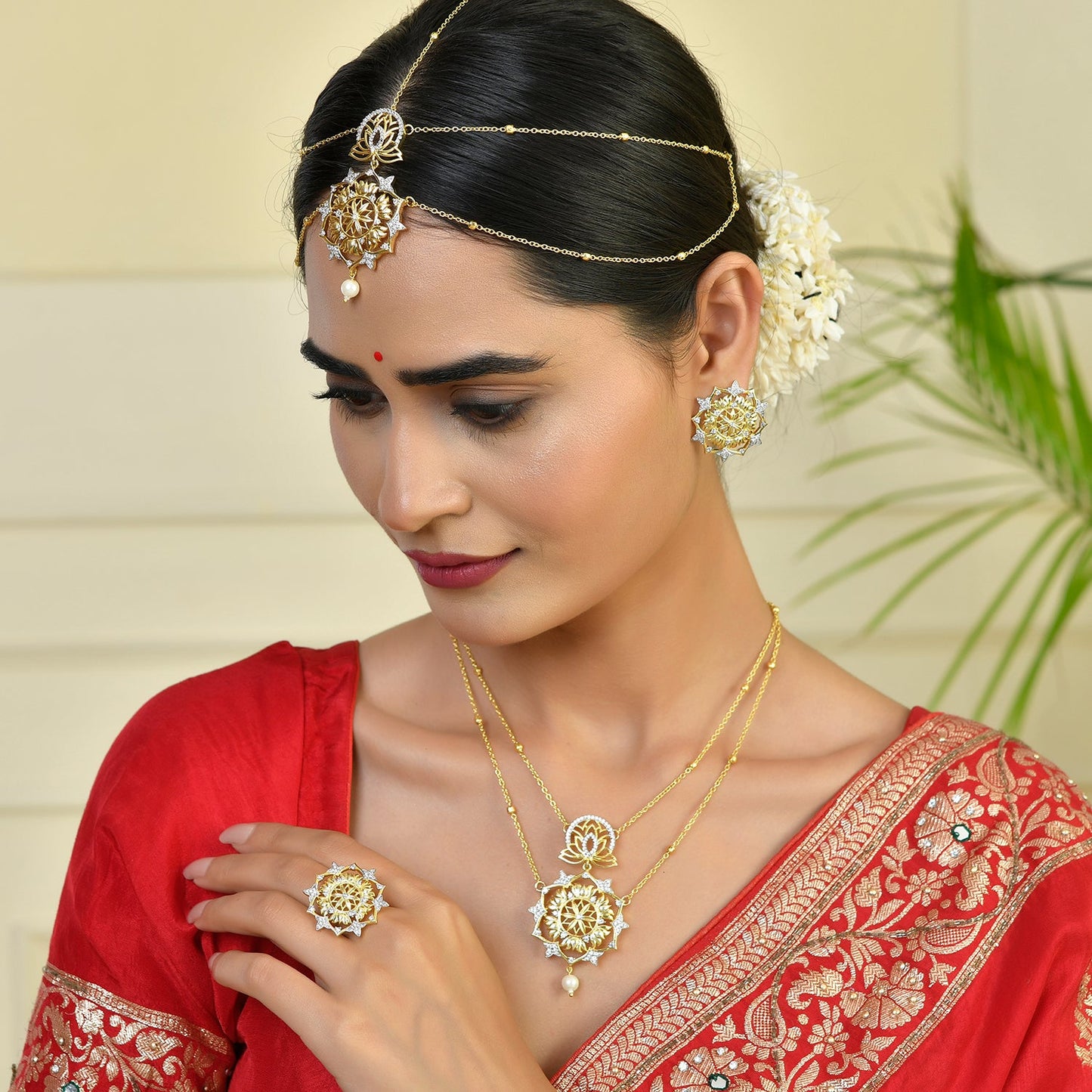 Alpana Lotus Luminance Double Layer Pendant