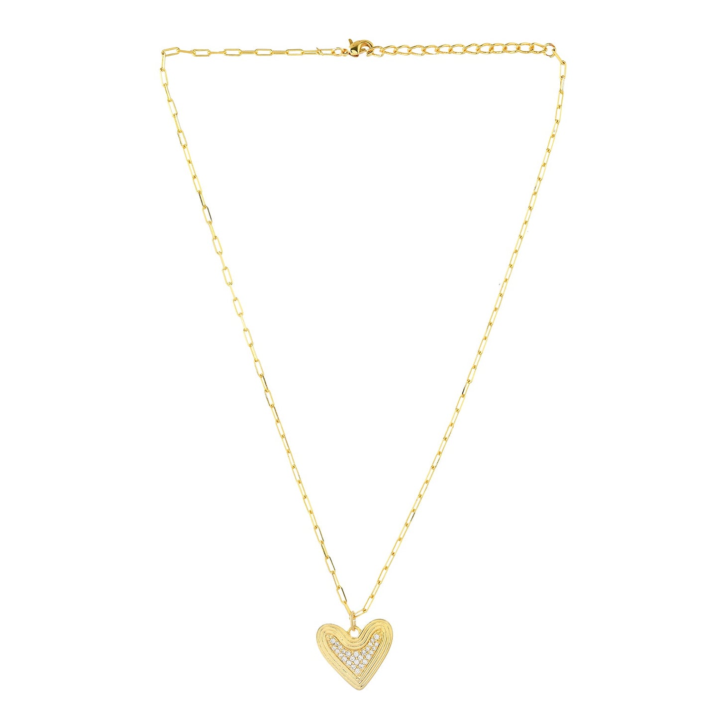 Valentine's Day Radiant Heart Cz Pendant Necklace