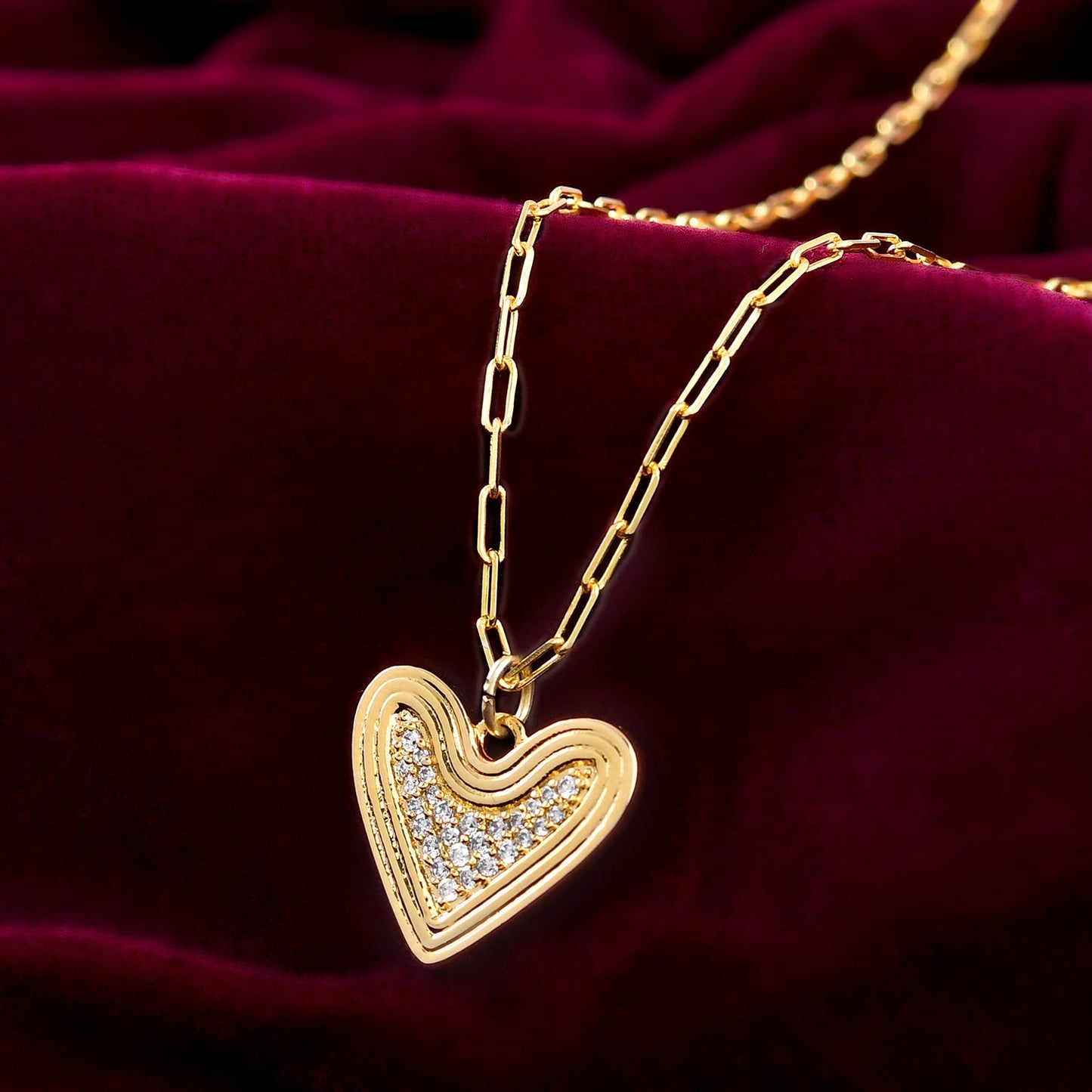 Valentine's Day Radiant Heart Cz Pendant Necklace