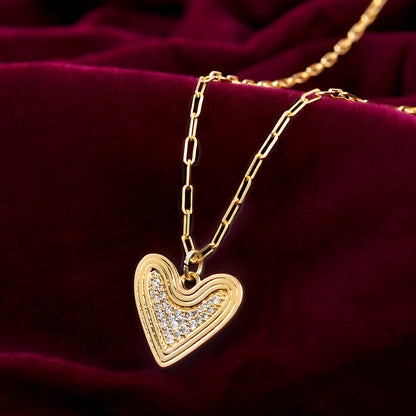 Valentine's Day Radiant Heart Cz Pendant Necklace