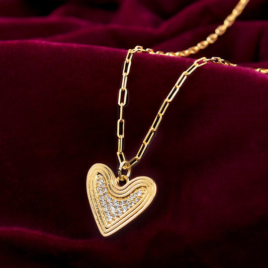 Valentine's Day Radiant Heart Cz Pendant Necklace