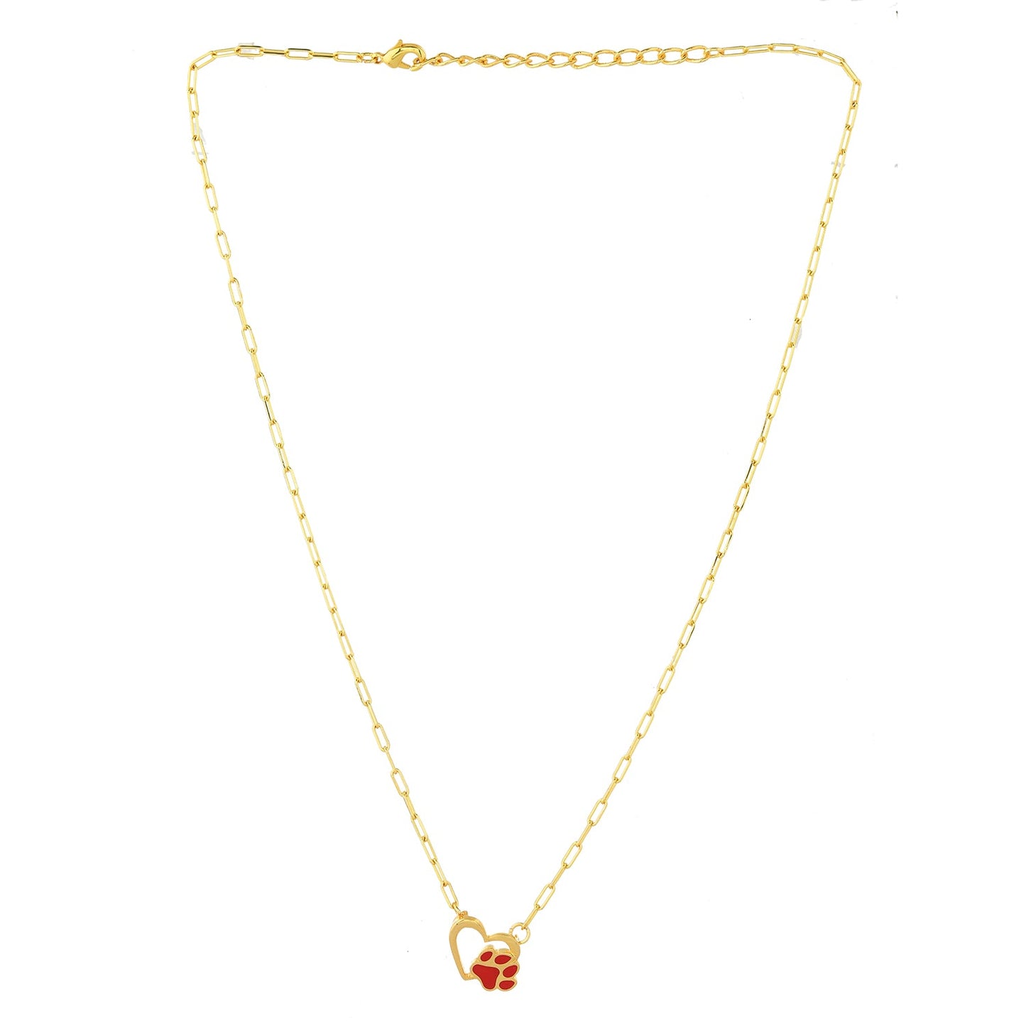 Valentine's Day Pawprints On My Heart Pendant Necklace