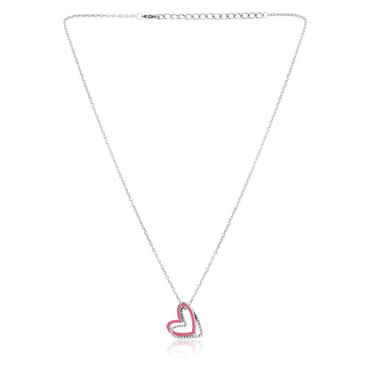Valentine’s Day Pink Playful Heart Dual Layer Pendant
