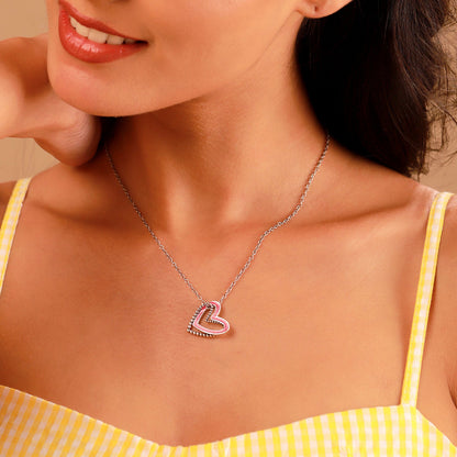 Valentine’s Day Pink Playful Heart Dual Layer Pendant
