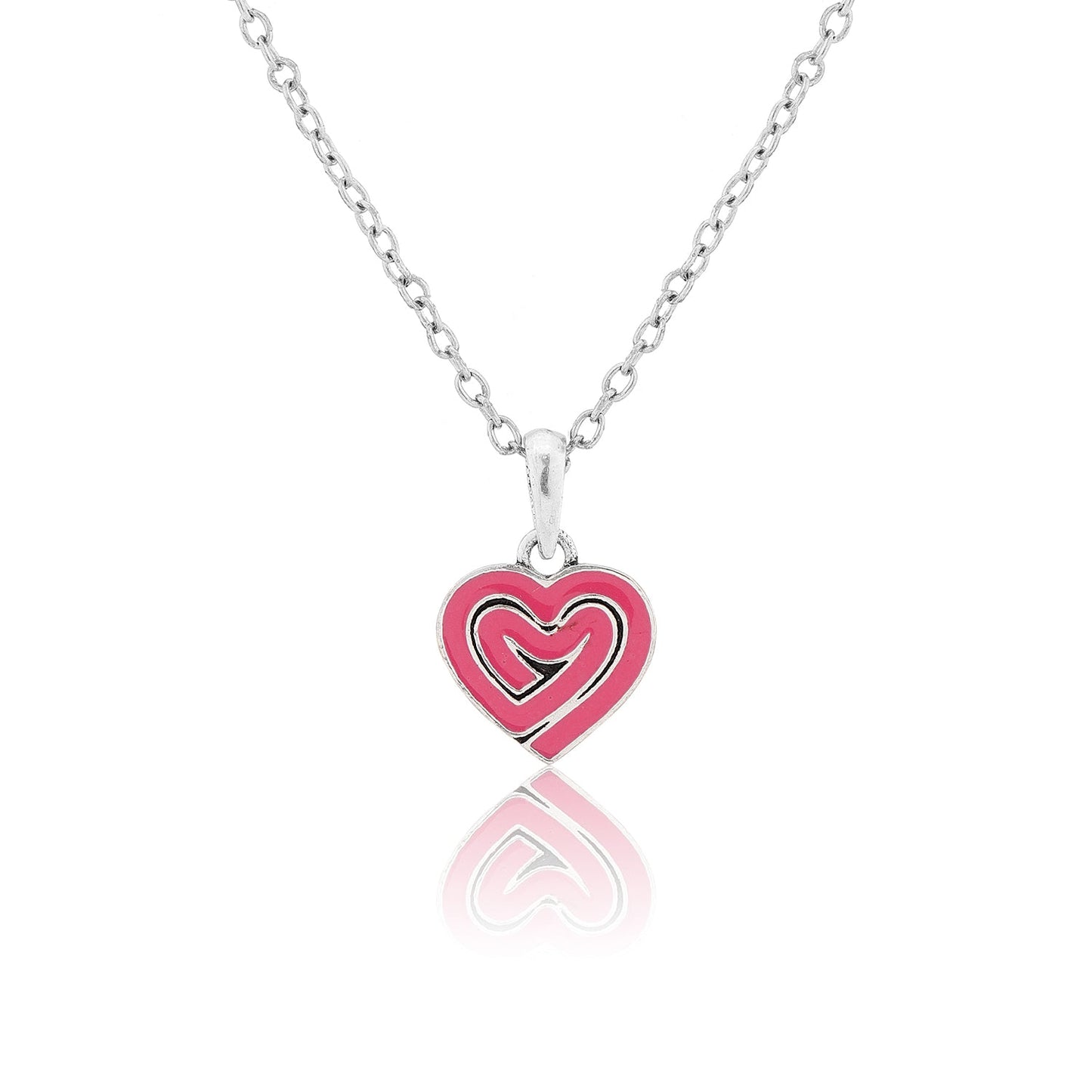 Valentine’s Day Pink Doodle Heart Pendant