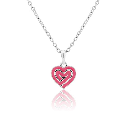 Valentine’s Day Pink Doodle Heart Pendant