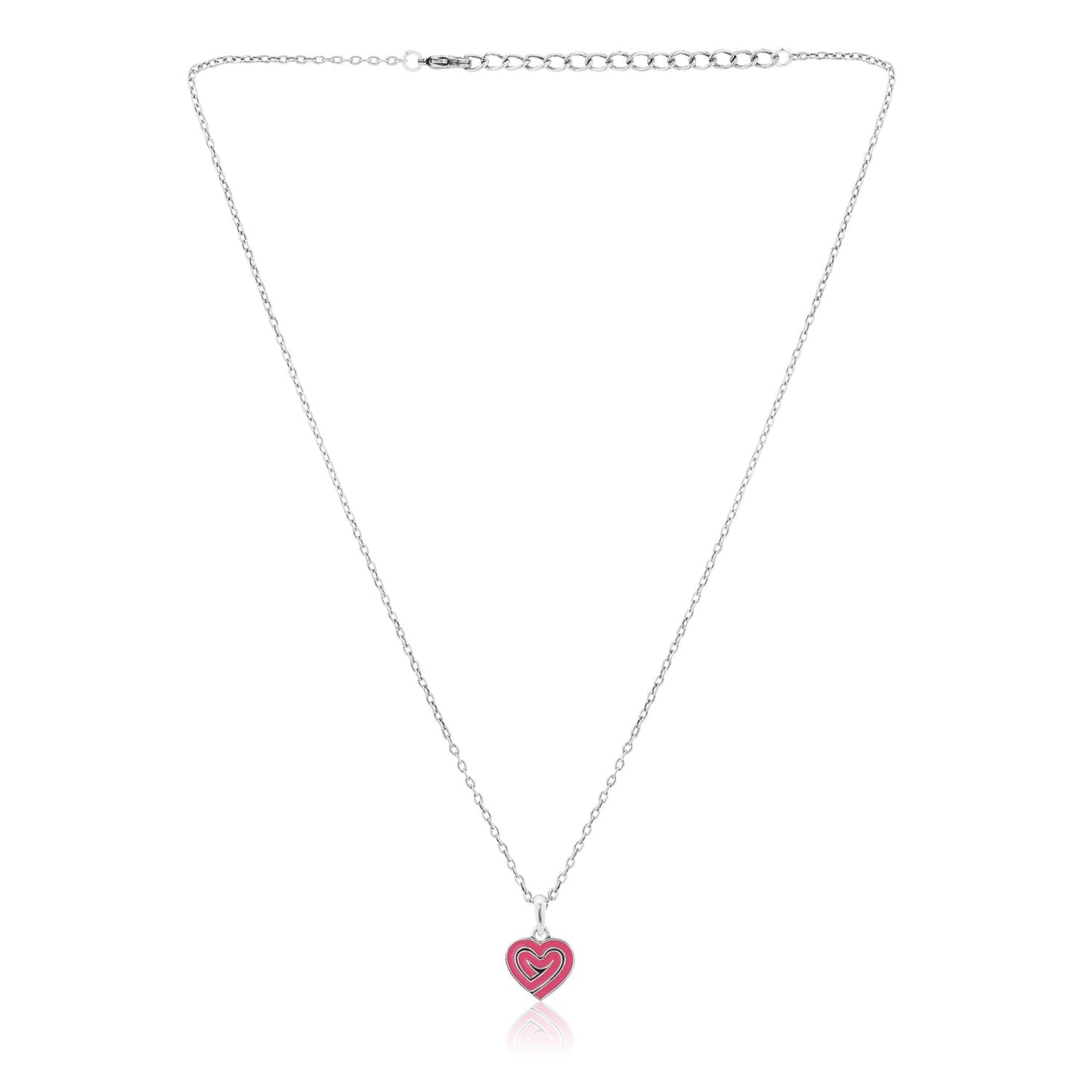 Valentine’s Day Pink Doodle Heart Pendant