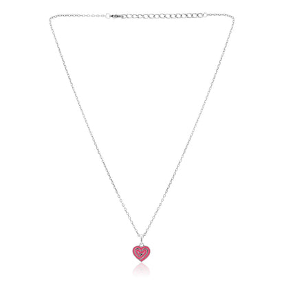 Valentine’s Day Pink Doodle Heart Pendant