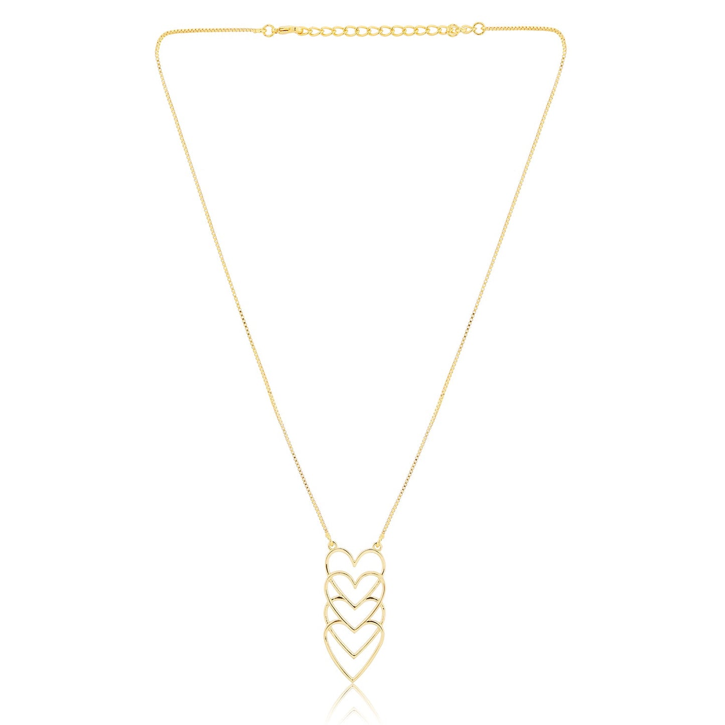 Valentine’s Day Golden Cascading Hearts Necklace