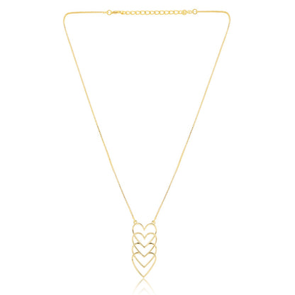 Valentine’s Day Golden Cascading Hearts Necklace