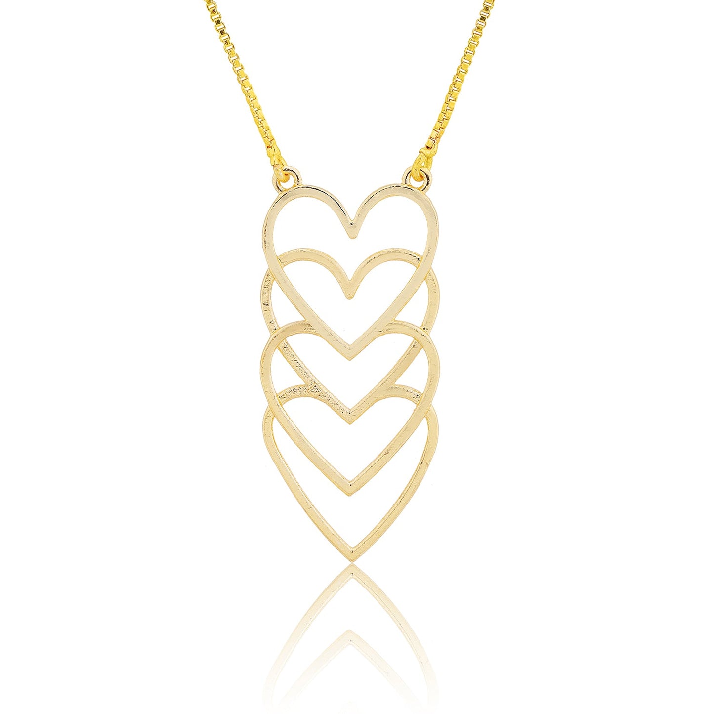 Valentine’s Day Golden Cascading Hearts Necklace
