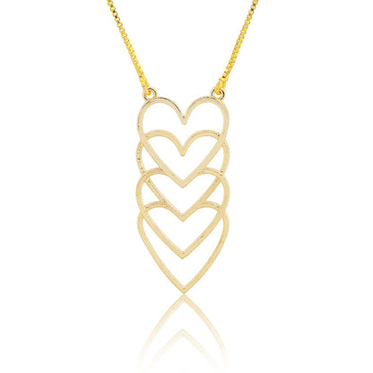Valentine’s Day Golden Cascading Hearts Necklace