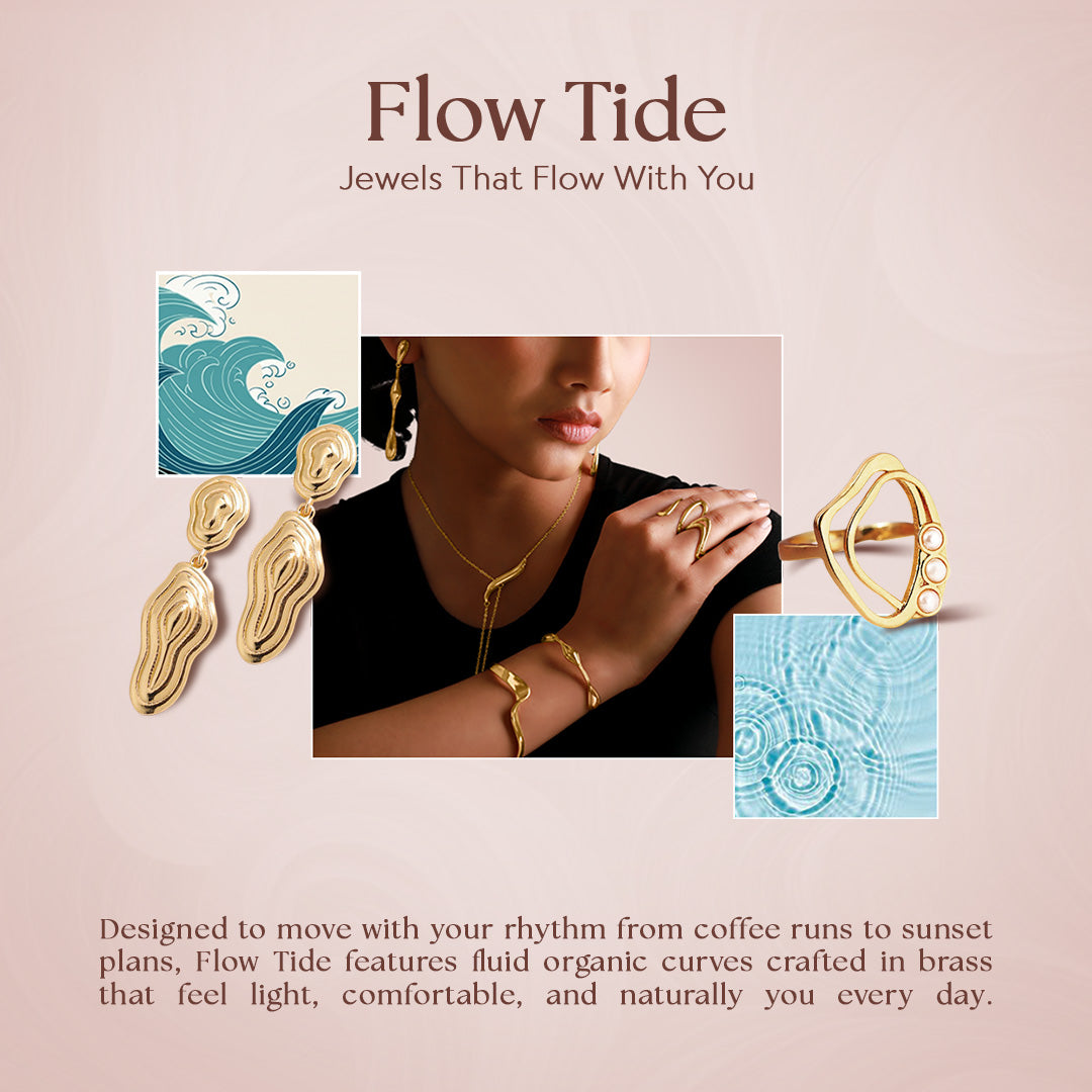 Flow Tide Stream Pendant Short Necklace