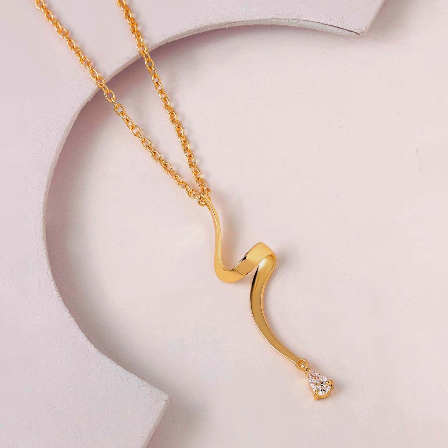 Flow Tide Stream Pendant Short Necklace