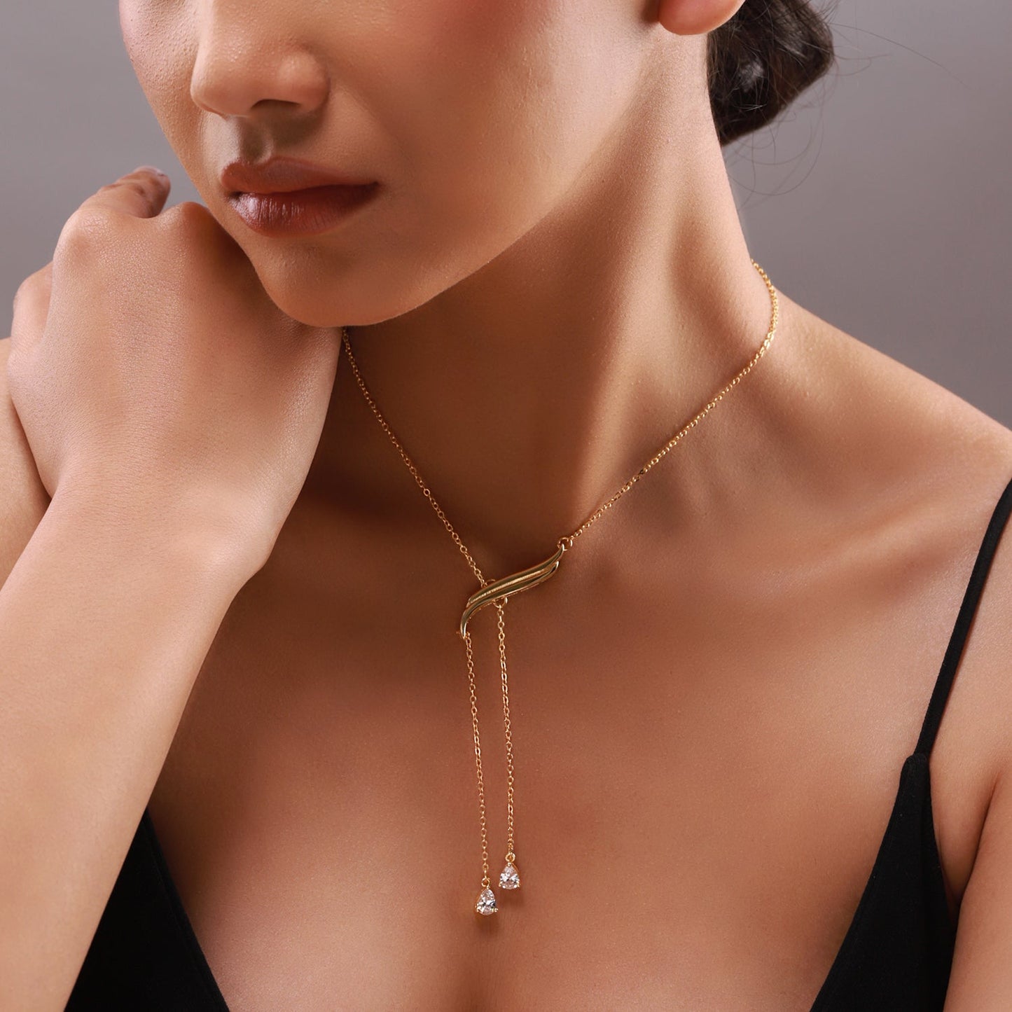 Flow Tide Cascade Curve Y Necklace