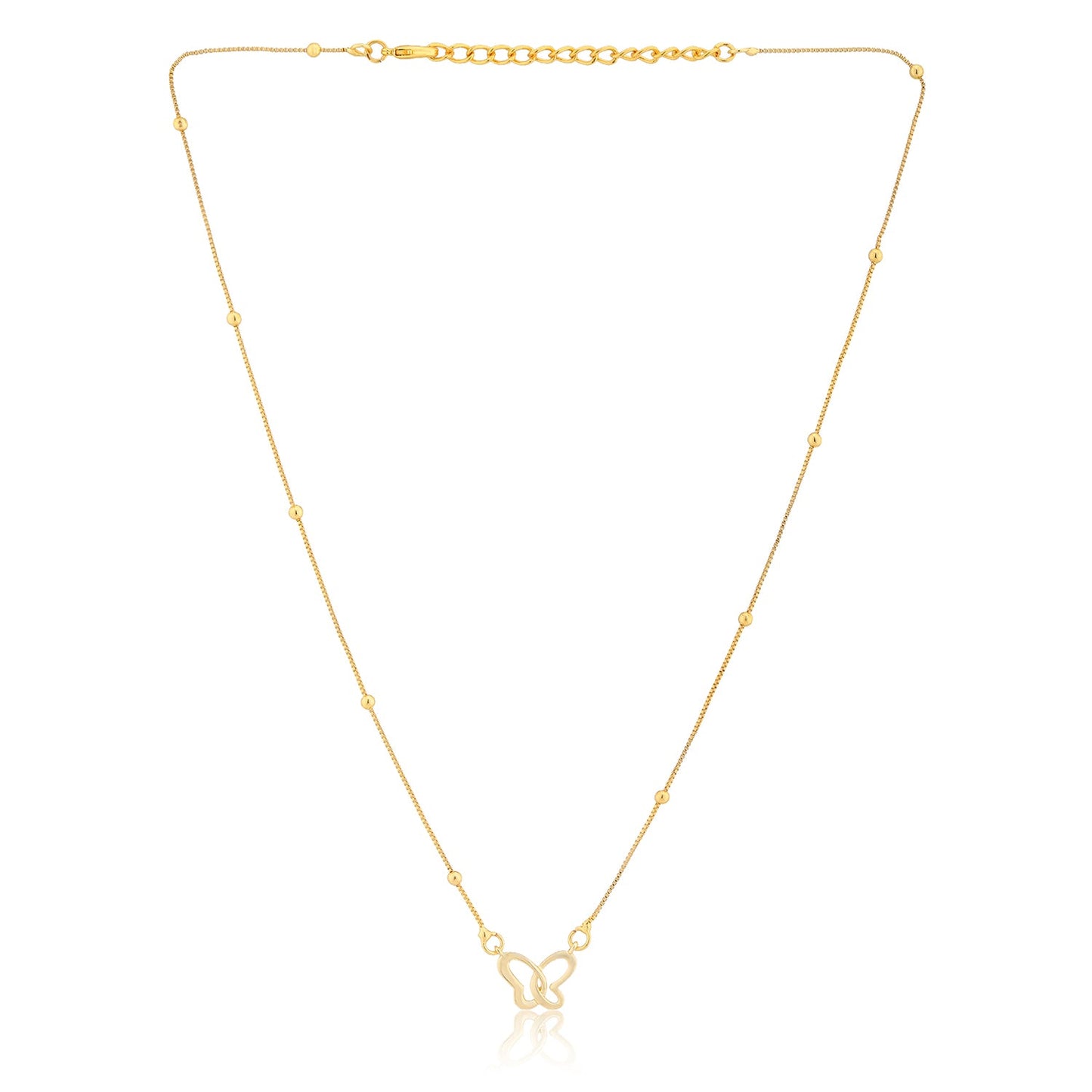 Valentine’s Day Golden Flutter Heart Butterfly Necklace