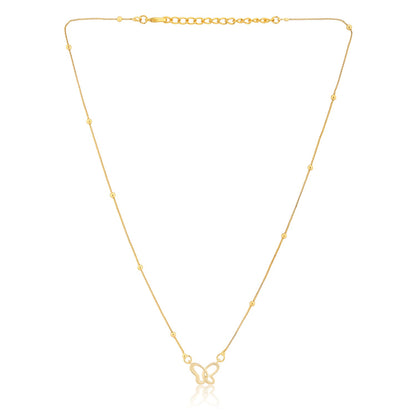 Valentine’s Day Golden Flutter Heart Butterfly Necklace