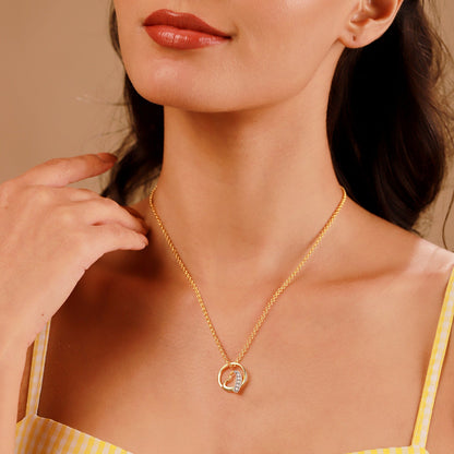Valentine’s Day Golden Embrace Orbit Pendant