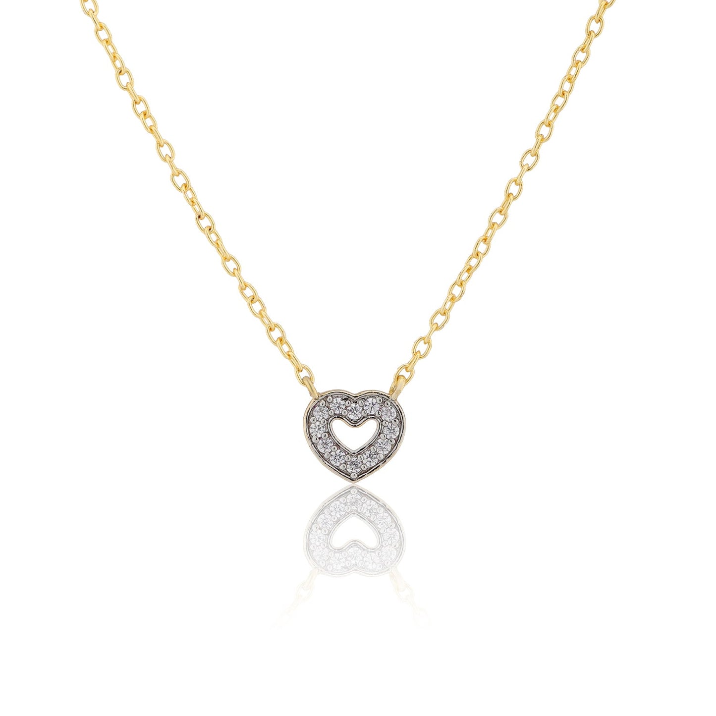 Valentine’s Day Golden Mini Heart Crystal Necklace