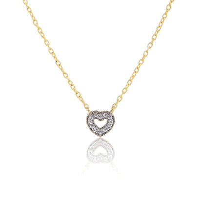 Valentine’s Day Golden Mini Heart Crystal Necklace