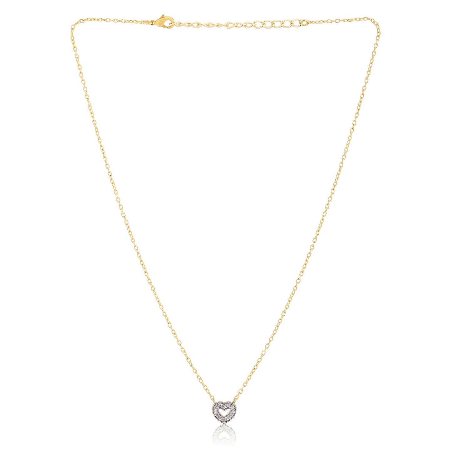 Valentine’s Day Golden Mini Heart Crystal Necklace