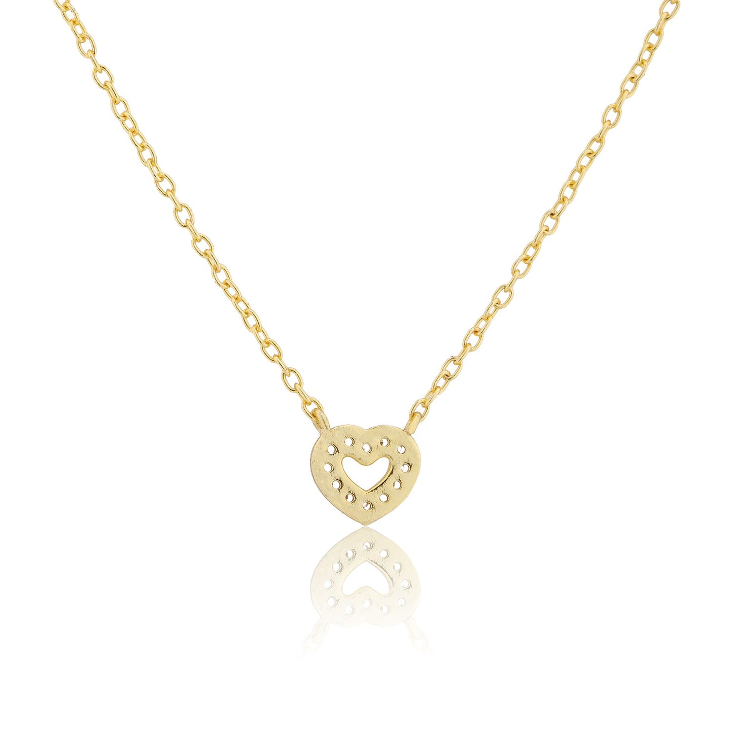 Valentine’s Day Golden Mini Heart Crystal Necklace