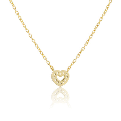 Valentine’s Day Golden Mini Heart Crystal Necklace